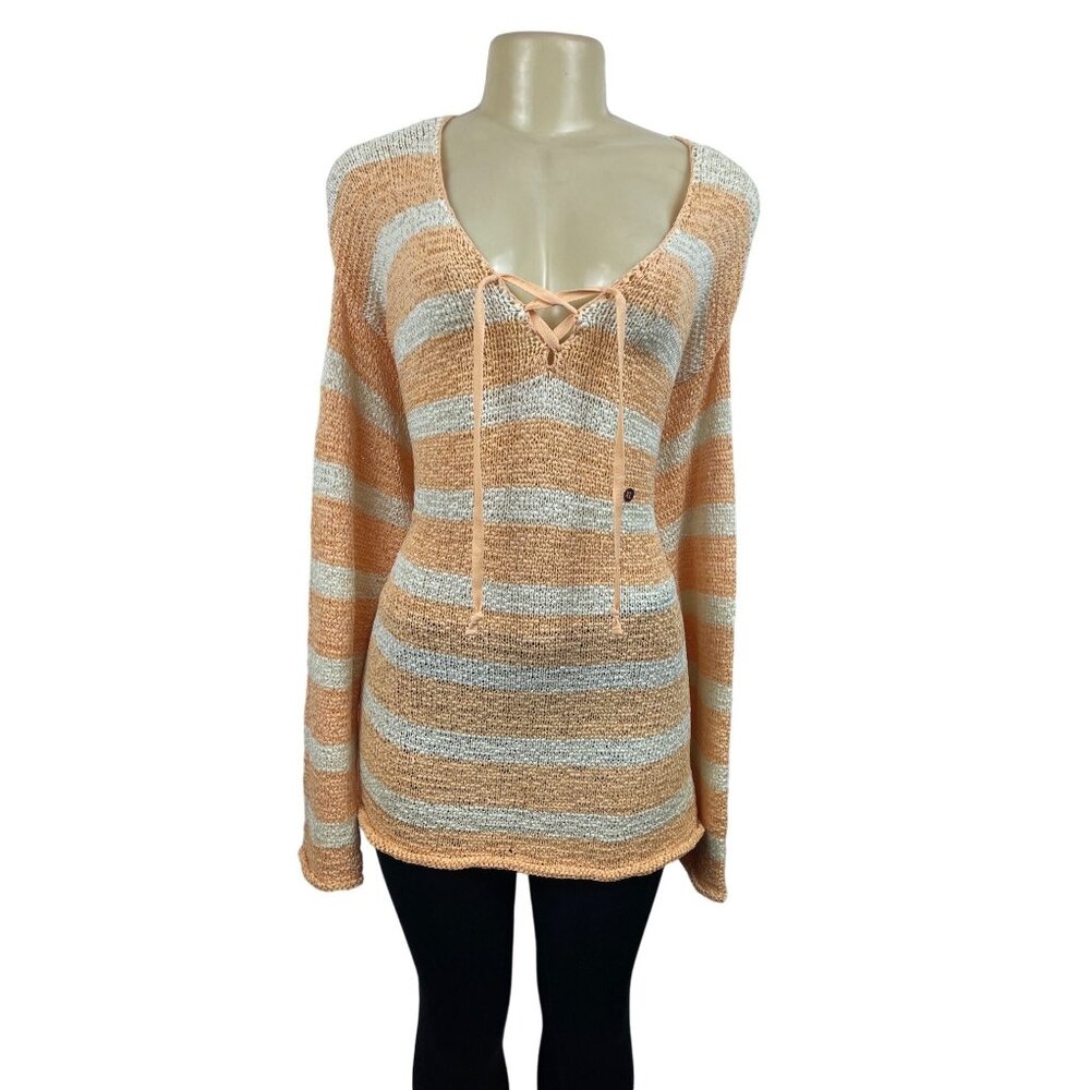 G.H Bass & Co. Women’s Peach and White Sweater  Sz XL NWT